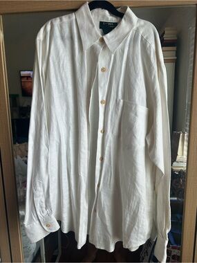 Ralph Lauren Women’s Cream Button-Down Linen Shirt